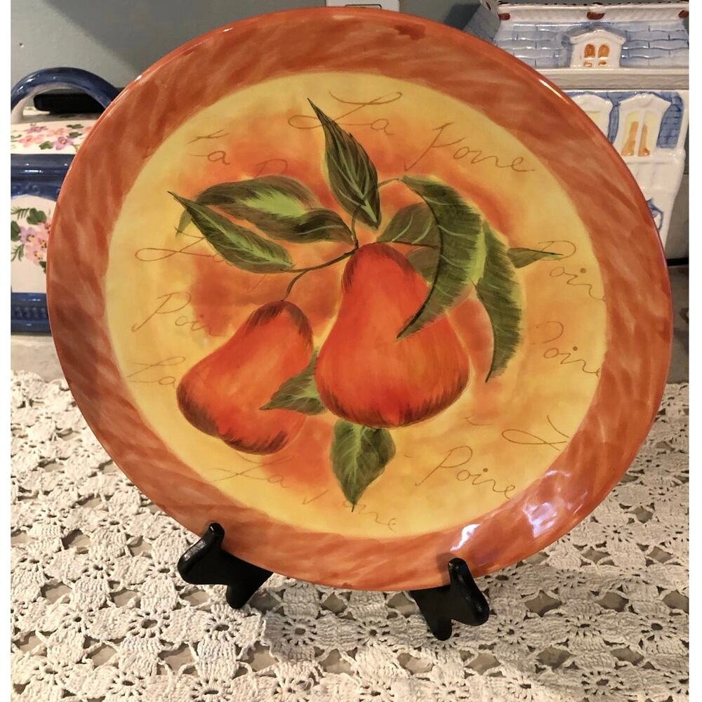 Tuscan Pear Serving Platter 11” . Certified International Susan Winget Ceramic